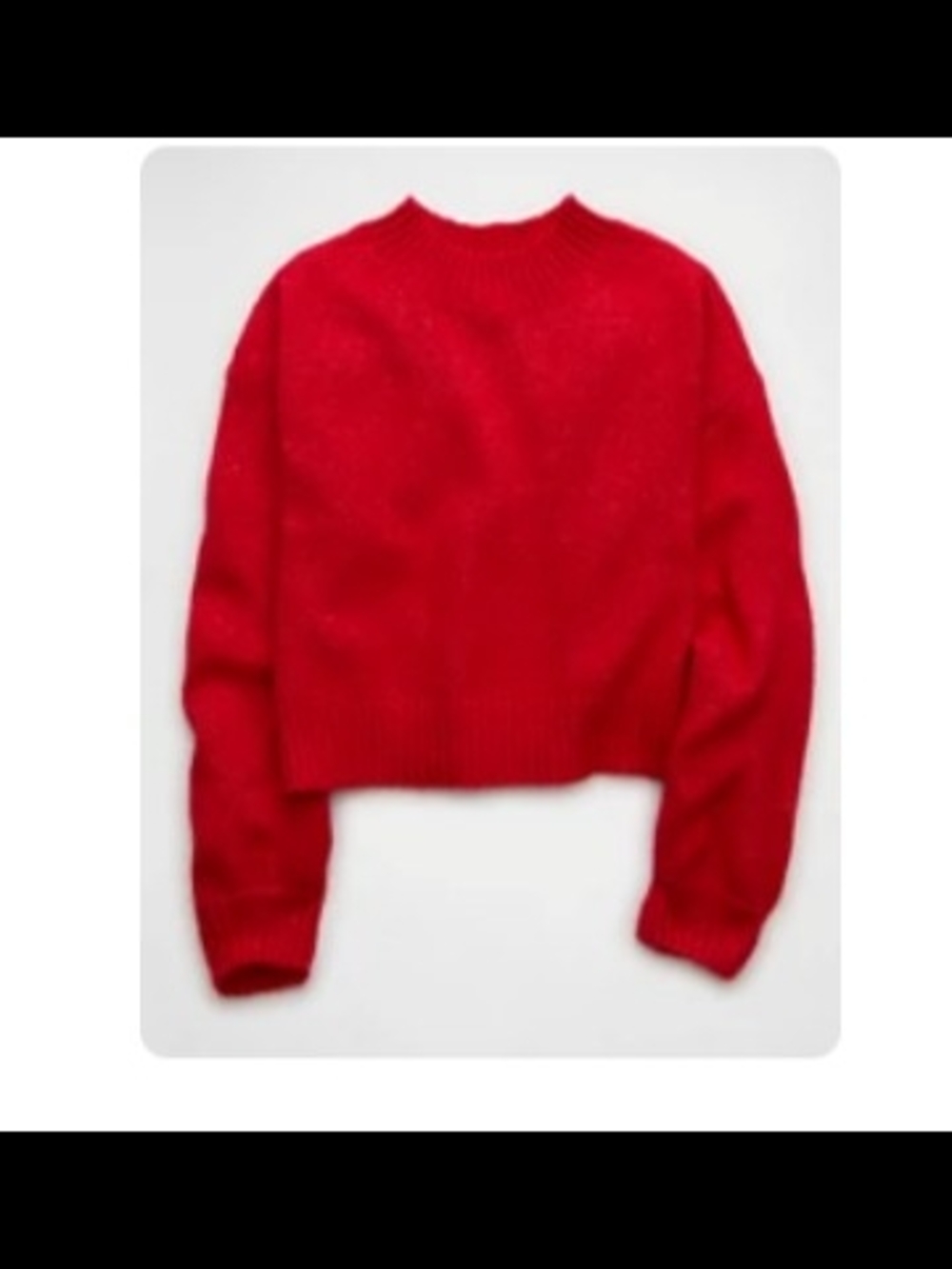 American Eagle Outfitters Red Cropped Crewneck Sweater